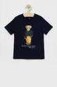 granatowy Polo Ralph Lauren T-shirt bawełniany dziecięcy 322853828004 Chłopięcy