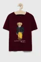 burgundské Detské bavlnené tričko Polo Ralph Lauren Chlapčenský