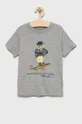 сірий Дитяча бавовняна футболка Polo Ralph Lauren Для хлопчиків