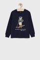 granatowy Polo Ralph Lauren Longsleeve bawełniany dziecięcy 322853792002 Chłopięcy