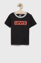 czarny Levi's T-shirt bawełniany dziecięcy Chłopięcy