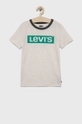 beżowy Levi's - T-shirt bawełniany dziecięcy Chłopięcy