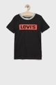 czarny Levi's T-shirt bawełniany dziecięcy Chłopięcy