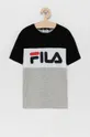 сірий Дитяча бавовняна футболка Fila Для хлопчиків