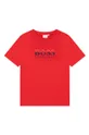 czerwony Boss T-shirt bawełniany dziecięcy J25L52.114.150 Chłopięcy