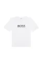 biały Boss T-shirt bawełniany dziecięcy J25P13.114.150 Chłopięcy