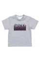 szary Boss T-shirt bawełniany dziecięcy J05869.74.81 Chłopięcy