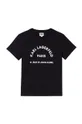 Karl Lagerfeld T-shirt bawełniany dziecięcy Z25316.86.108 czarny