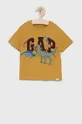 κίτρινο Παιδικό βαμβακερό μπλουζάκι GAP Για αγόρια