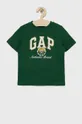 zelená Detské bavlnené tričko GAP Chlapčenský