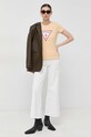 Бавовняна футболка Guess W1YI1B.I3Z11 бежевий AW22