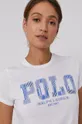biały Polo Ralph Lauren T-shirt bawełniany 211843237001