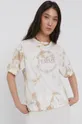 beżowy Jacqueline de Yong T-shirt bawełniany