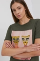 zielony Jacqueline de Yong - T-shirt bawełniany