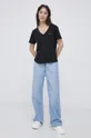 Βαμβακερό μπλουζάκι Tommy Jeans μαύρο