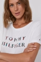 biela Bavlnené tričko Tommy Hilfiger