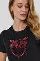 Pinko T-shirt bawełniany czarny 1G16JB.Y4LX