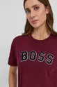 bordowy Boss T-shirt bawełniany 50457984