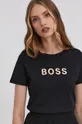 Βαμβακερό μπλουζάκι Boss μαύρο
