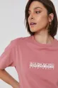 růžová Bavlněné tričko Napapijri