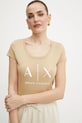 Armani Exchange t-shirt bawełniany beżowy 8NYT70.YJ16Z