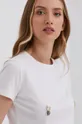 biały Elisabetta Franchi T-shirt bawełniany
