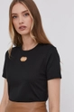 czarny Elisabetta Franchi T-shirt bawełniany