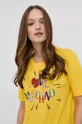 żółty Love Moschino T-shirt bawełniany