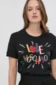Love Moschino T-shirt bawełniany czarny
