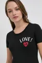 czarny Love Moschino T-shirt