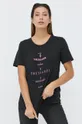 Trussardi - Bavlnené tričko čierna