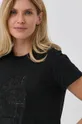 czarny Karl Lagerfeld T-shirt bawełniany 216W1703