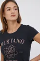 czarny Mustang T-shirt bawełniany