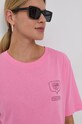 Chiara Ferragni Tricou din bumbac Glitter Eyelike roz 71CBHT13