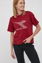 bordowy Diadora T-shirt bawełniany