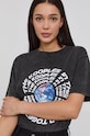 Bavlnené tričko The Kooples FTSC23006K sivá