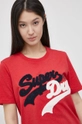 czerwony Superdry T-shirt