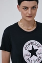 czarny Converse T-shirt bawełniany