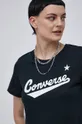 černá Bavlněné tričko Converse