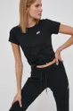 New Balance T-shirt bawełniany WT13568BK czarny