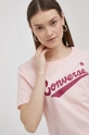 różowy Converse T-shirt bawełniany