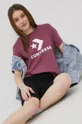 μωβ Βαμβακερό μπλουζάκι Converse Γυναικεία