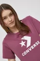 μωβ Βαμβακερό μπλουζάκι Converse