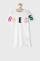 biały Guess T-shirt dziecięcy Dziewczęcy