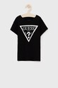 Guess T-shirt bawełniany dziecięcy nadruk czarny J73I56.K8HM0