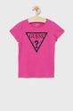 ostrá růžová Guess - Dětské bavlněné tričko Dívčí