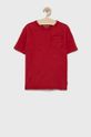 czerwony Guess T-shirt bawełniany dziecięcy Dziewczęcy