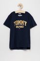 námořnická modř Dětské bavlněné tričko Tommy Hilfiger Dívčí