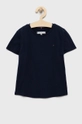 granatowy Tommy Hilfiger T-shirt dziecięcy Dziewczęcy