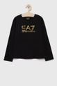 czarny EA7 Emporio Armani Longsleeve dziecięcy 6KFT02.FJ29Z Dziewczęcy